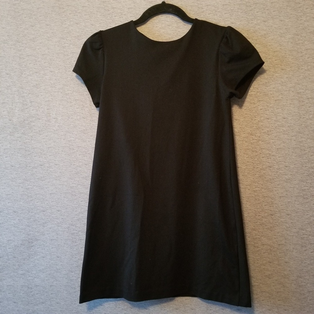 Susana Monaco Sheath Dress Small Black Stretch Baby Doll T-Shirt Cap Sleeves